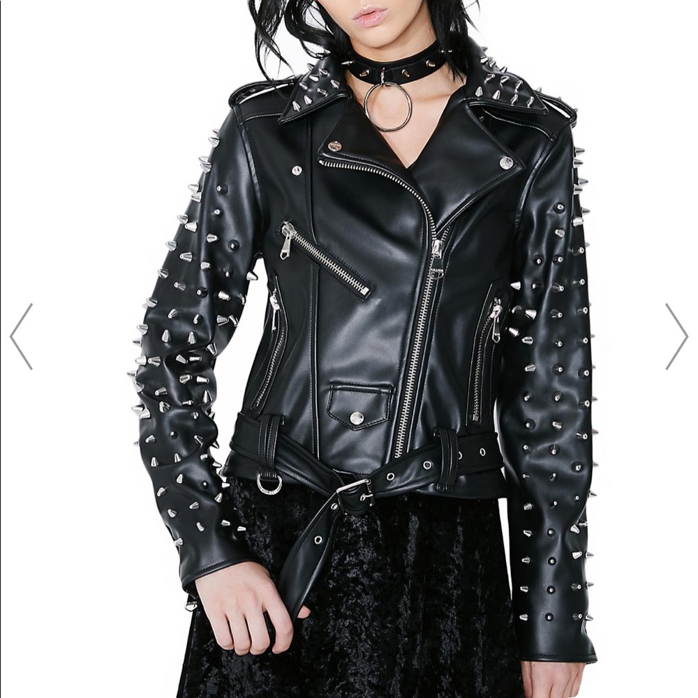 Killstar Billie black studded moto jacket medium